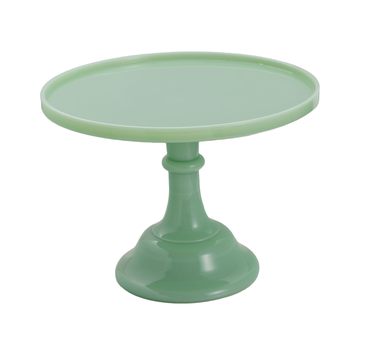 American Green Milk Glass Cake Stand - Classic Crockery Hire