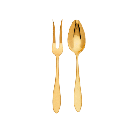Gold Serving Fork & Spoon