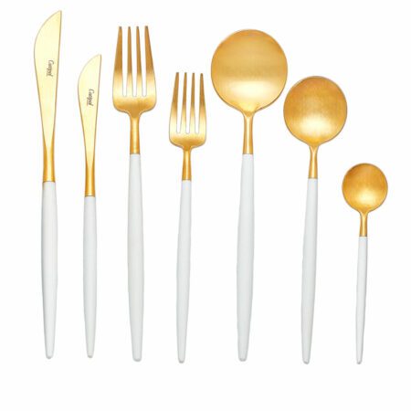 Goa Gold and White Cutlery by Cutipol