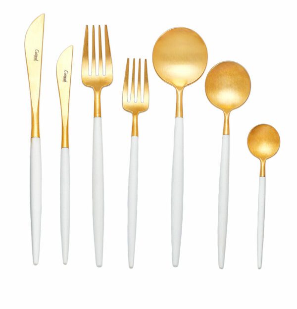 Goa Gold and White Cutlery by Cutipol